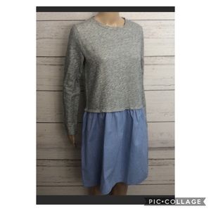 🌻 🆕 J.Crew Gray and Blue Shirt Dress